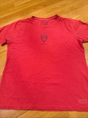 Life is good women’s  right on short sleeve shirt size medium.